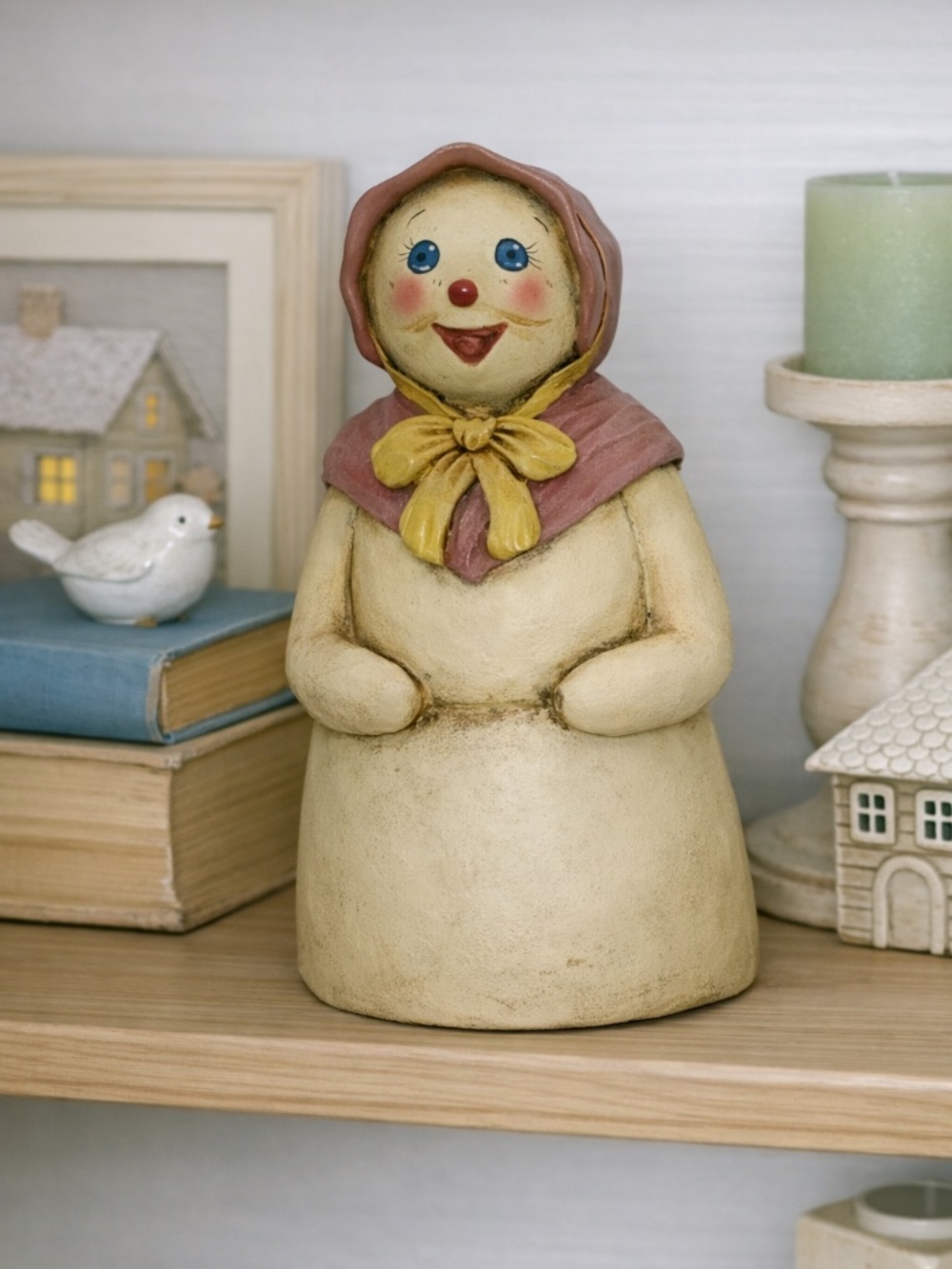 NEW RARE Vintage 1990 Jim Shore Mrs Snowman Snow Lady Figure Figurine Folk Art